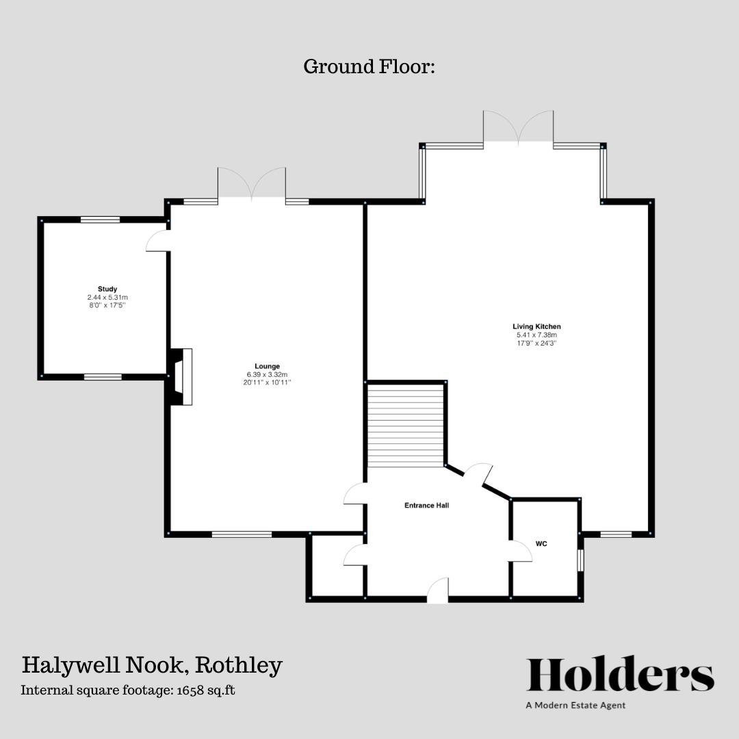 Ground Floor Floorplan for Halywell Nook, Rothley, Leicester