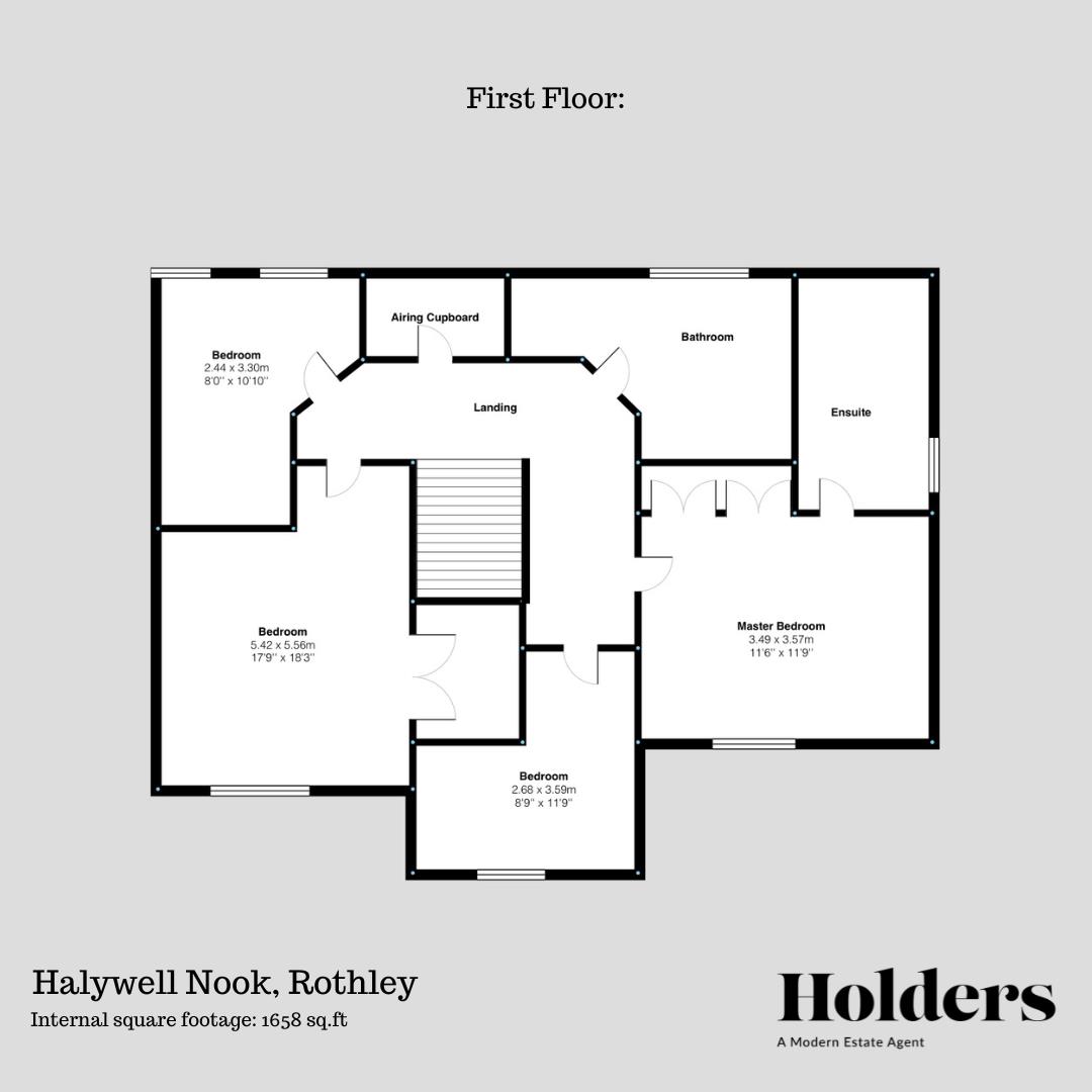 First Floor Floorplan for Halywell Nook, Rothley, Leicester