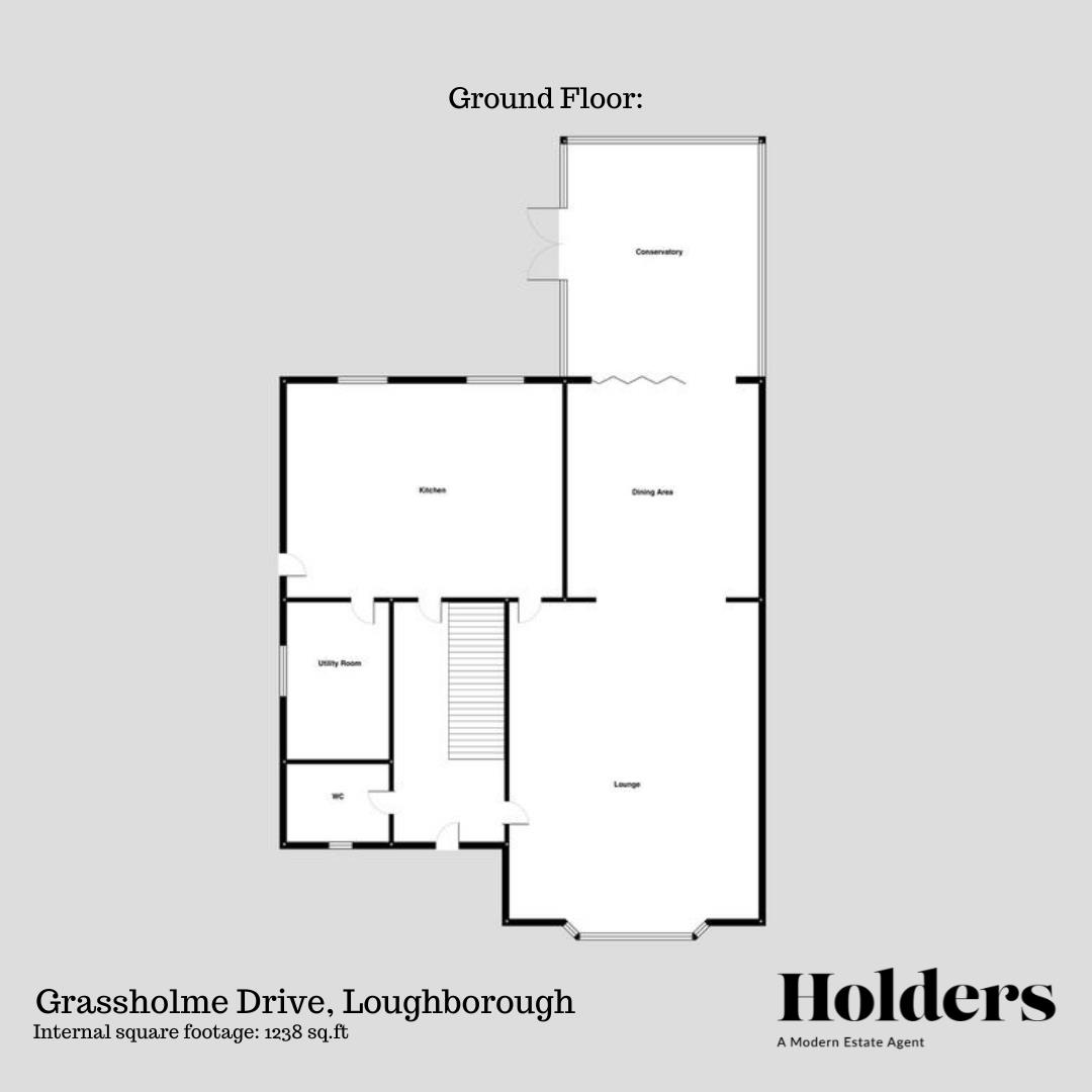 Ground Floor Floorplan for Grassholme Drive, Loughborough