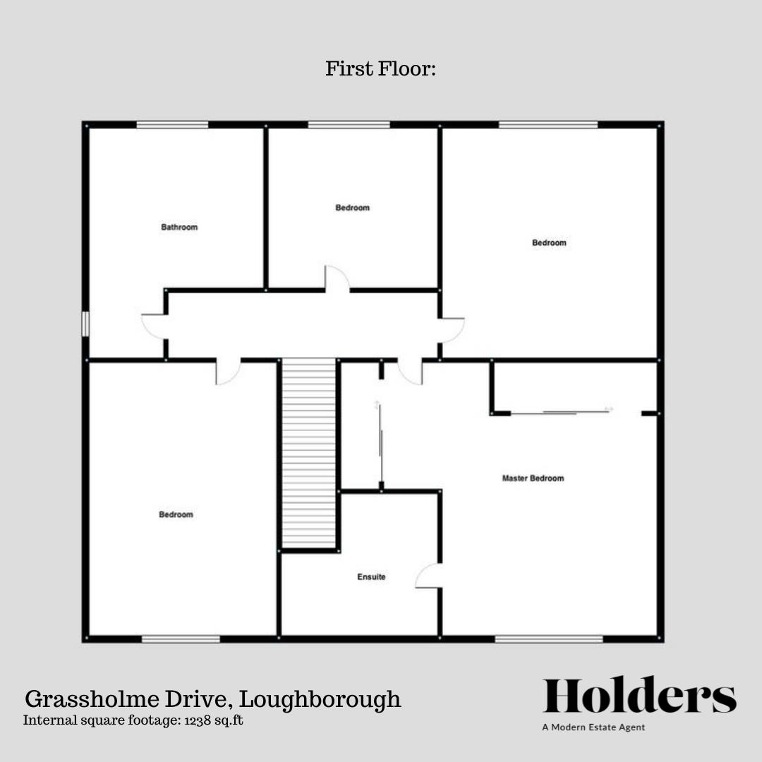 First Floor Floorplan for Grassholme Drive, Loughborough