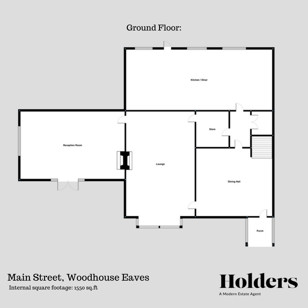 Ground Floor Floorplan for Main Street, Woodhouse Eaves, Loughborough