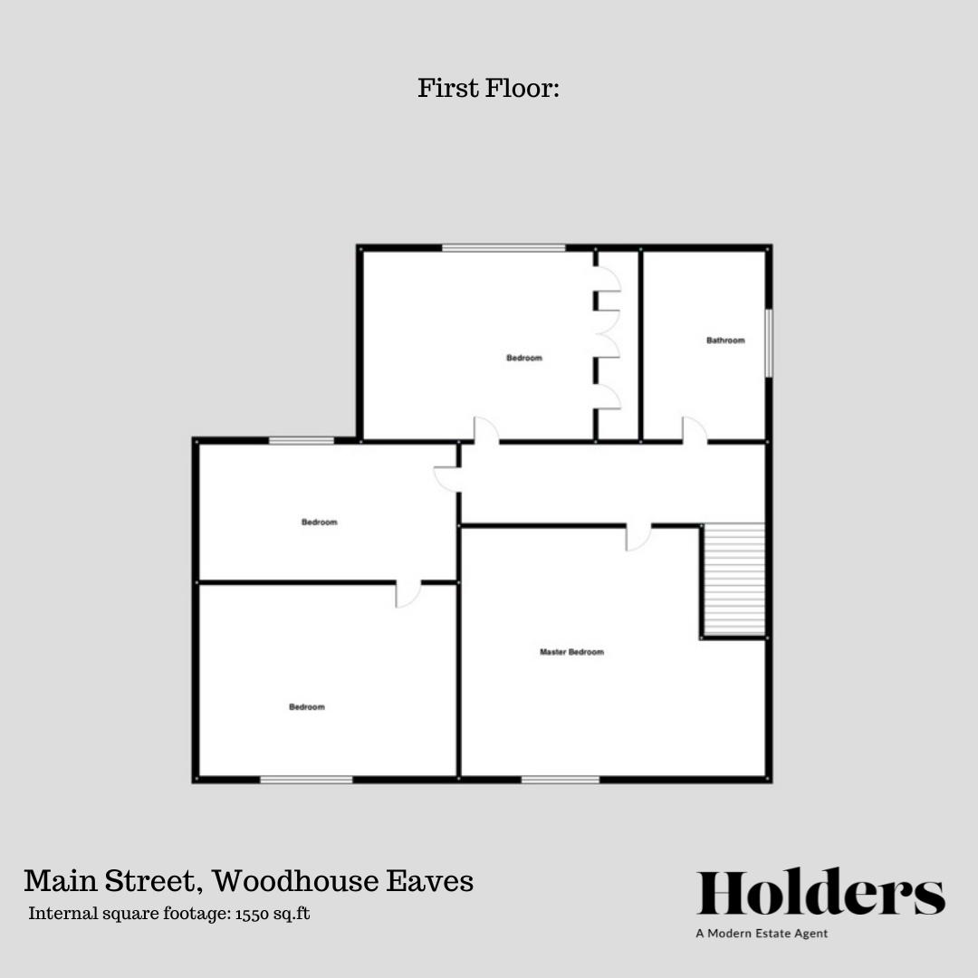 First Floor Floorplan for Main Street, Woodhouse Eaves, Loughborough