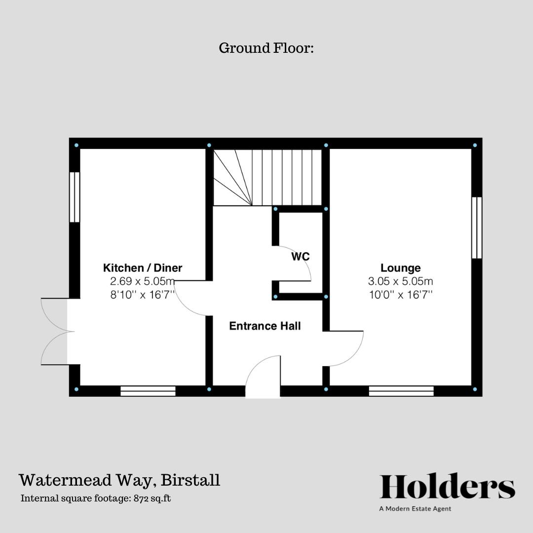 Ground Floor Floorplan for Watermead Way, Birstall, Leicester