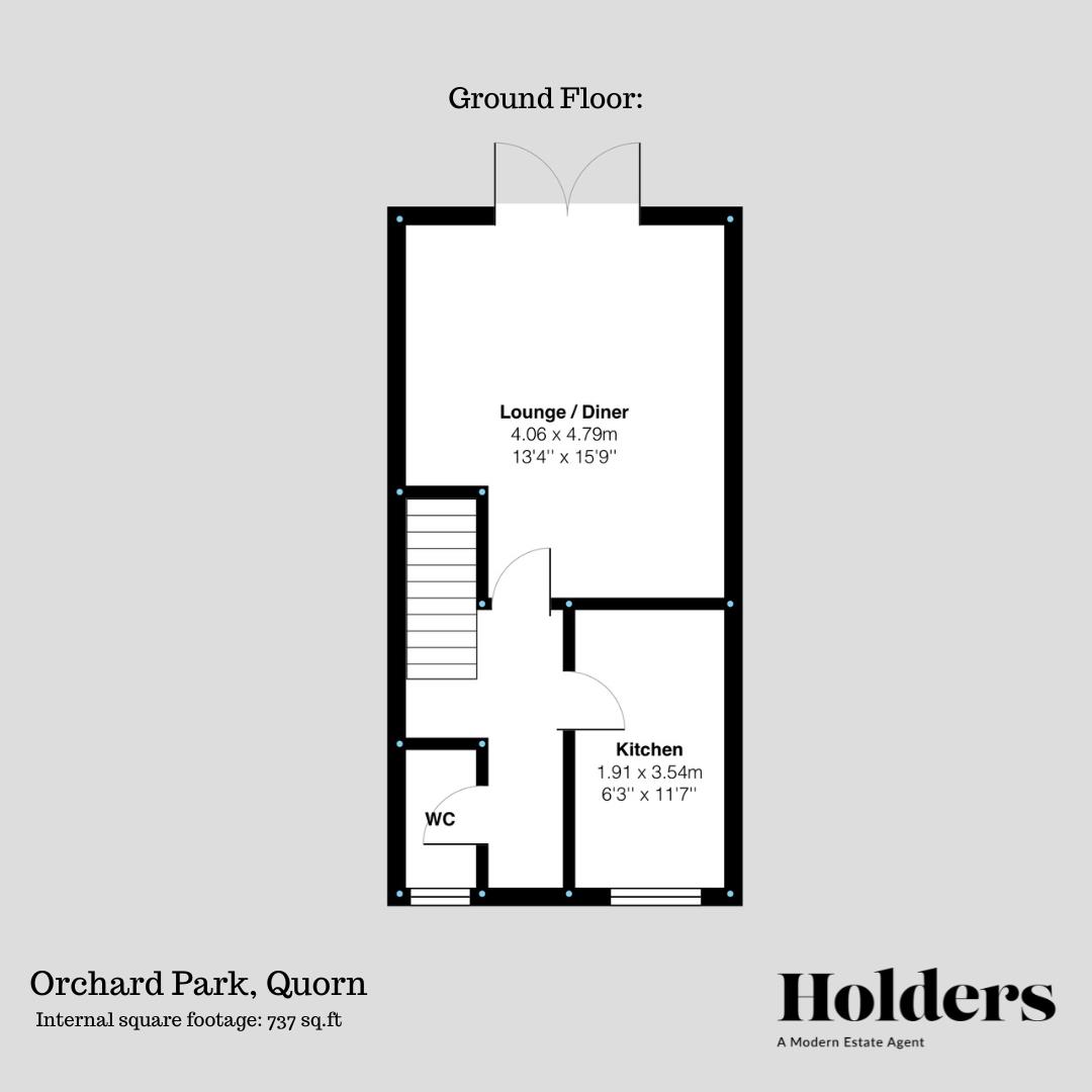 Ground Floor Floorplan for Loughborough Road, Quorn, Loughborough