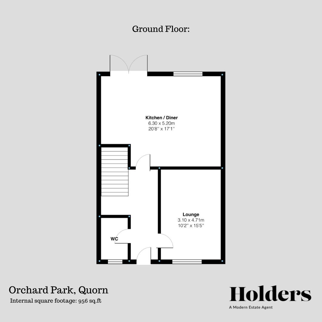 Ground Floor Floorplan for Loughborough Road, Quorn, Loughborough