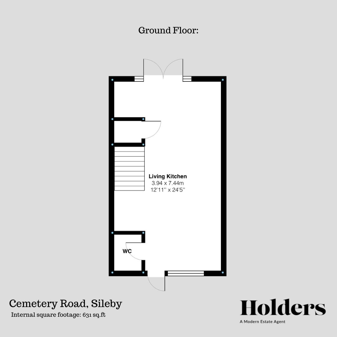 Ground Floor Floorplan for Cemetery Road, Sileby, Sileby