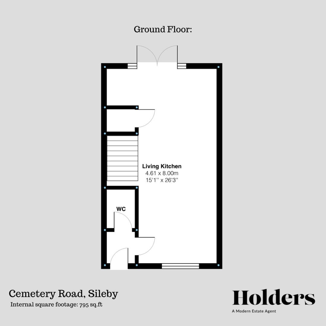 Ground Floor Floorplan for Cemetery Road, Sileby, Loughborough