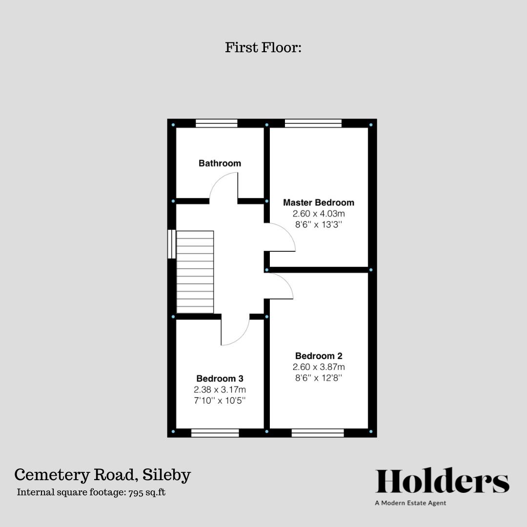 First Floor Floorplan for Cemetery Road, Sileby, Loughborough