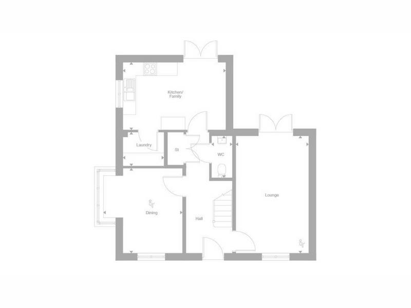 Ground Floor Floorplan for Fewkes Close, Quorn