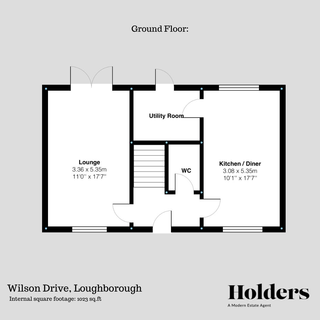 Ground Floor Floorplan for Wilson Drive, Loughborough