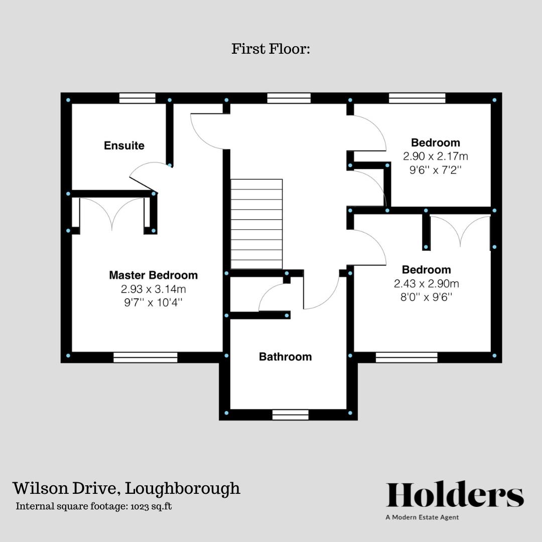 First Floor Floorplan for Wilson Drive, Loughborough