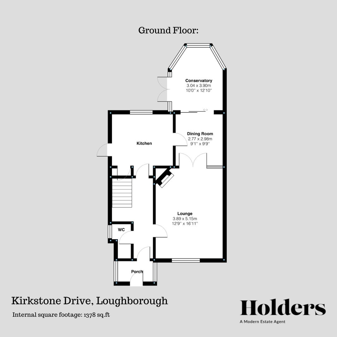 Ground Floor Floorplan for Kirkstone Drive, Loughborough