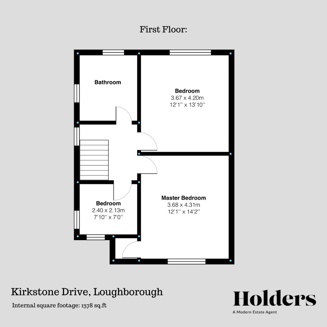 First Floor Floorplan for Kirkstone Drive, Loughborough