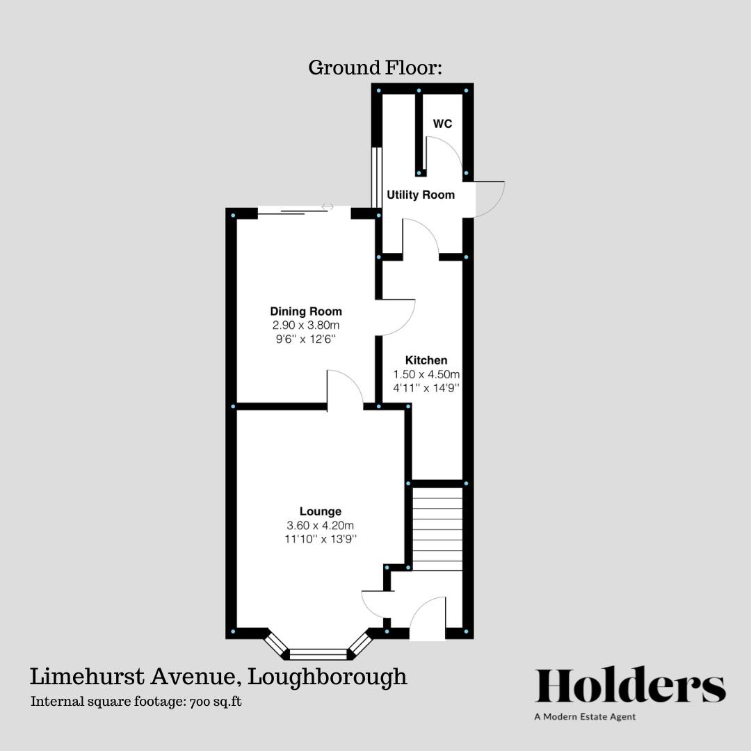 Ground Floor Floorplan for Limehurst Avenue, Loughborough