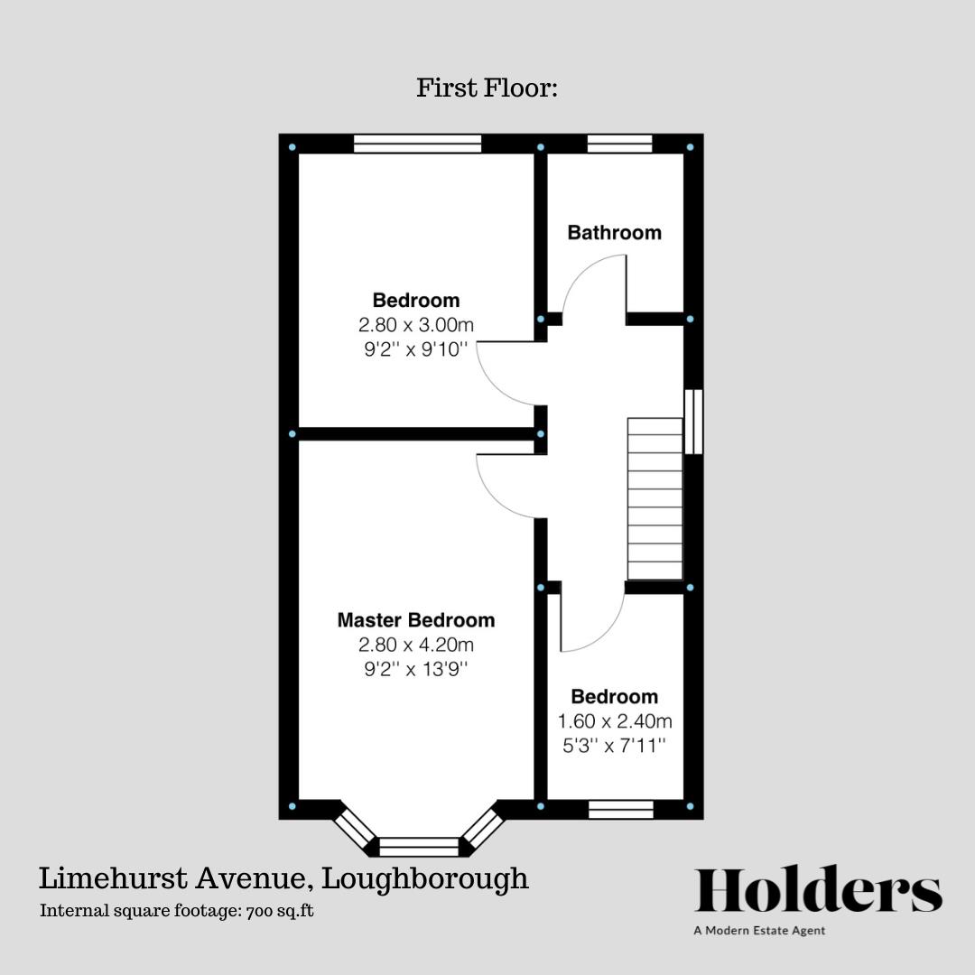 First Floor Floorplan for Limehurst Avenue, Loughborough