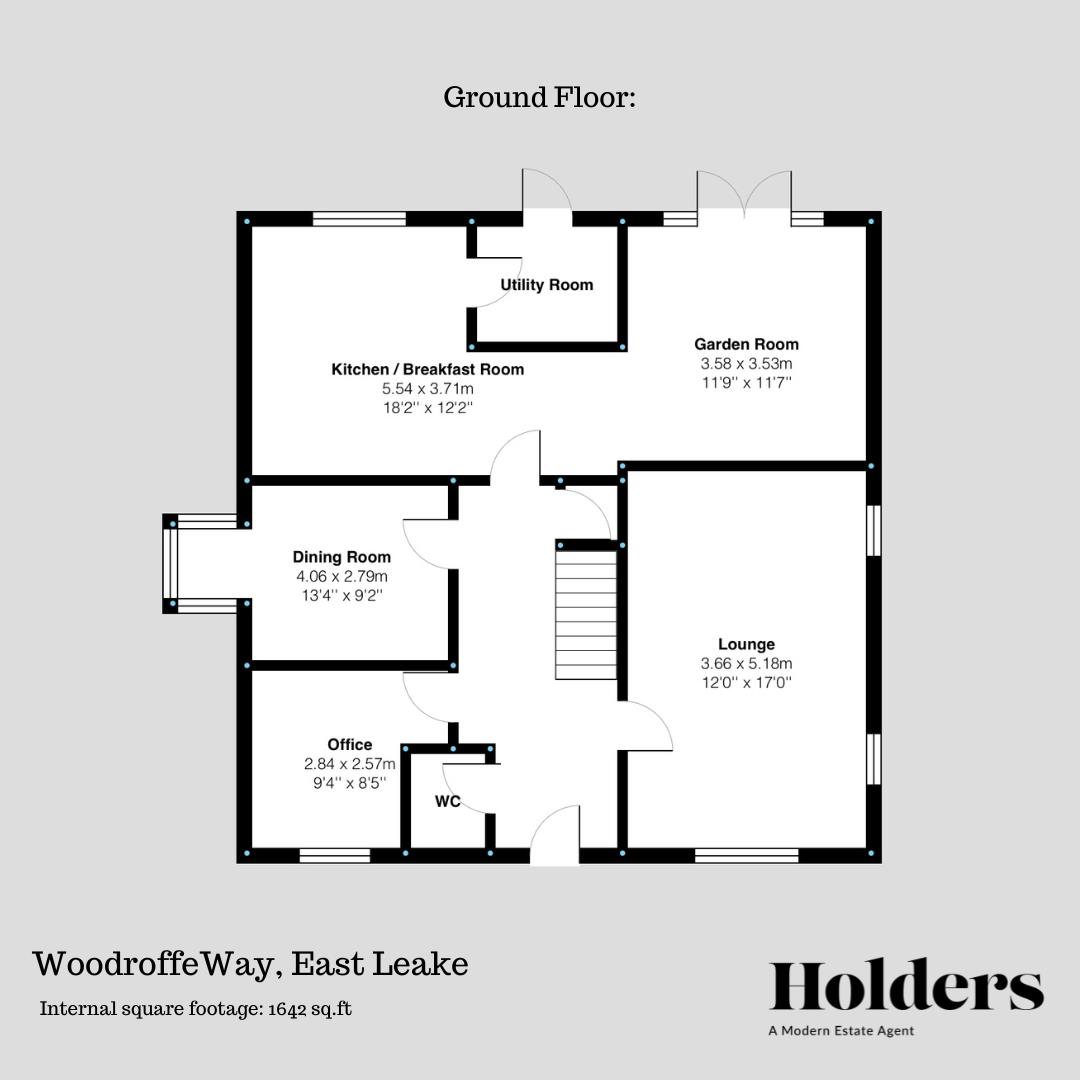 Ground Floor Floorplan for Woodroffe Way, East Leake, Loughborough