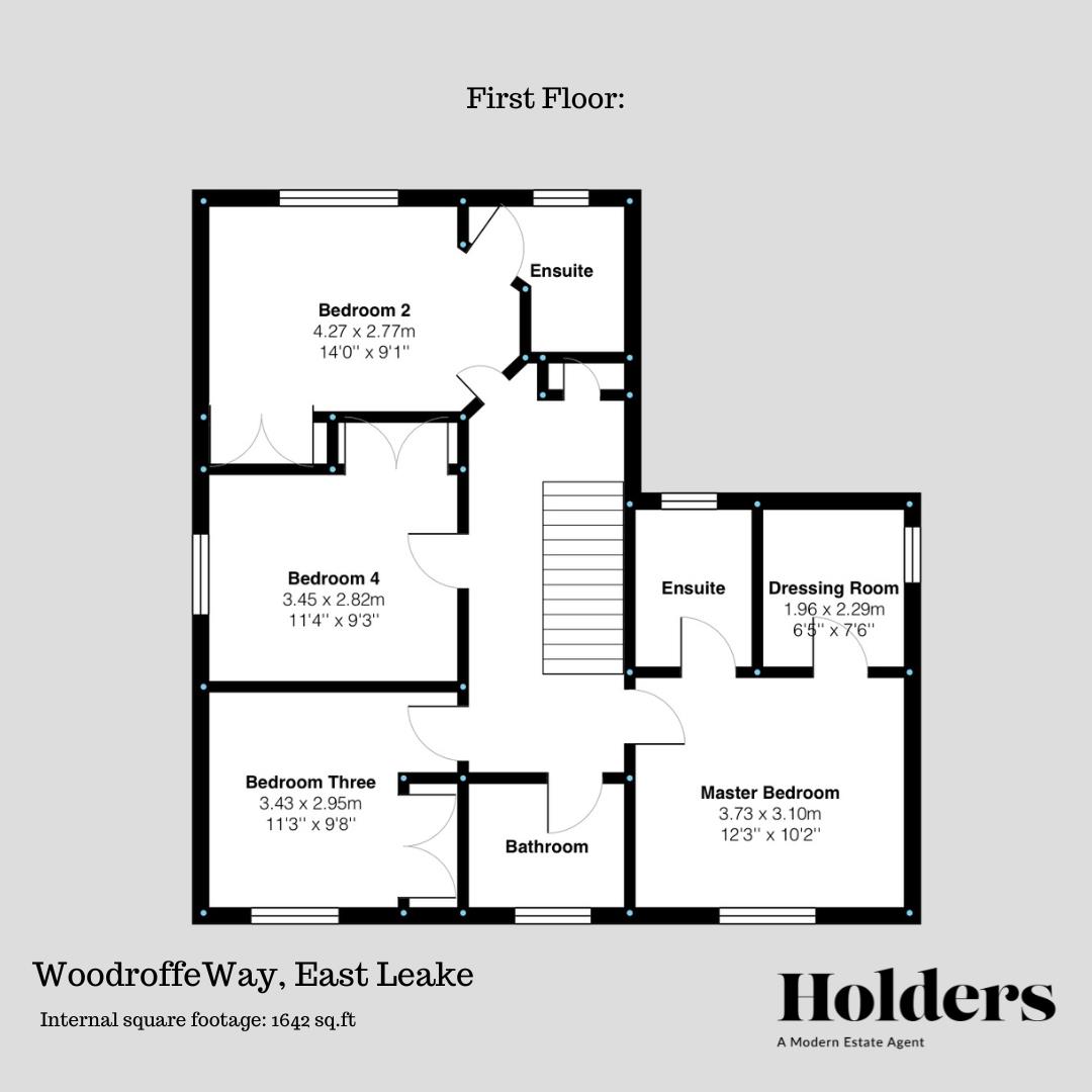 First Floor Floorplan for Woodroffe Way, East Leake, Loughborough