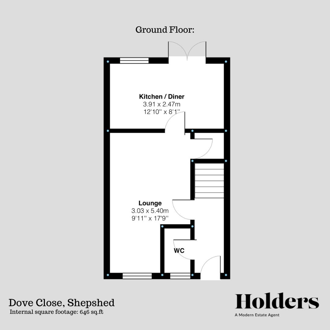 Ground Floor Floorplan for Dove close, Shepshed