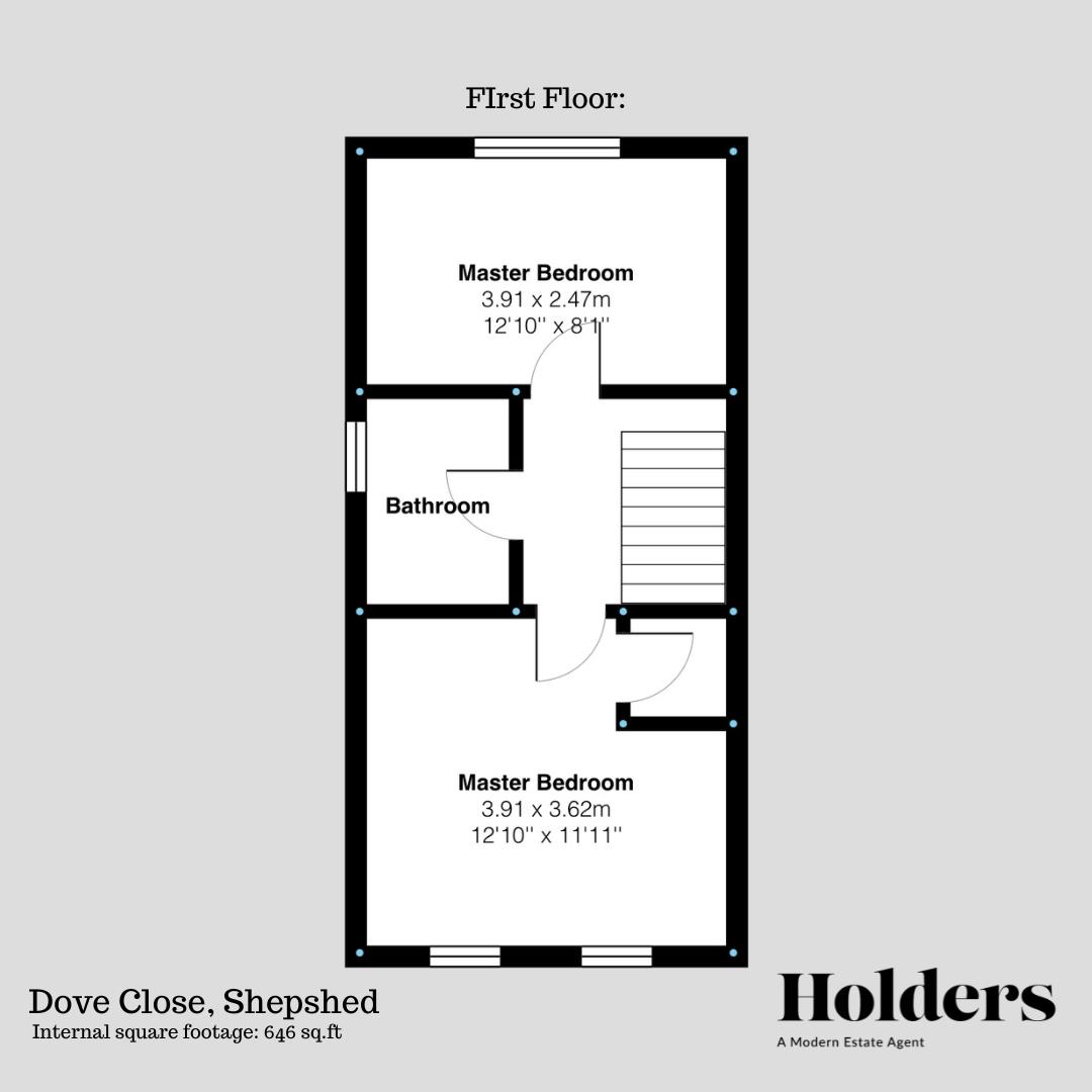 First Floor Floorplan for Dove close, Shepshed