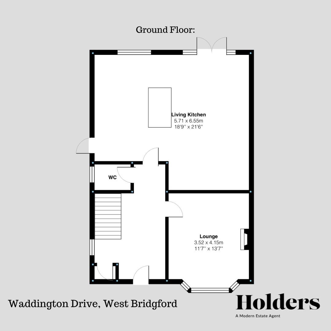 Ground Floor Floorplan for Waddington Drive, West Bridgford, Nottingham