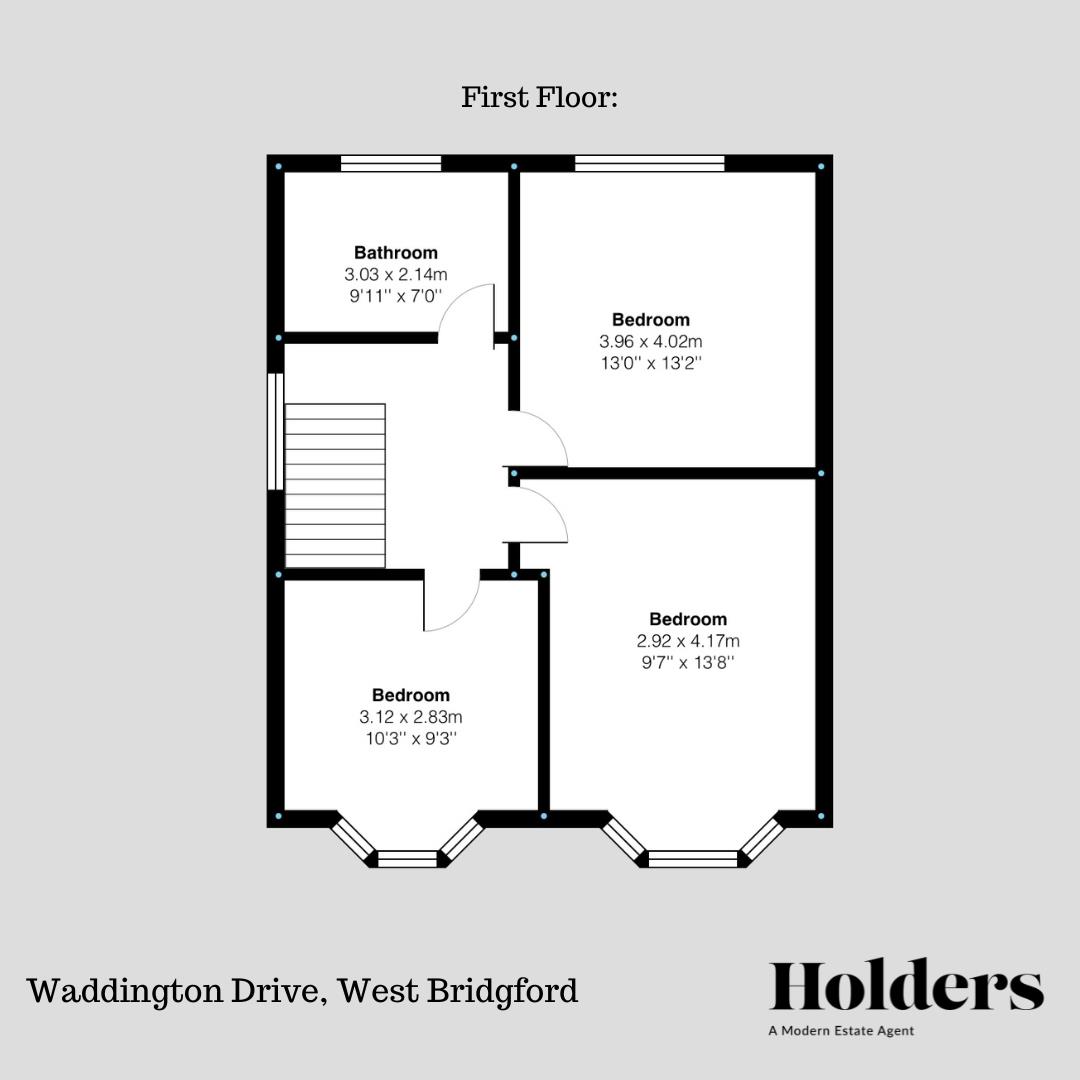 First Floor Floorplan for Waddington Drive, West Bridgford, Nottingham