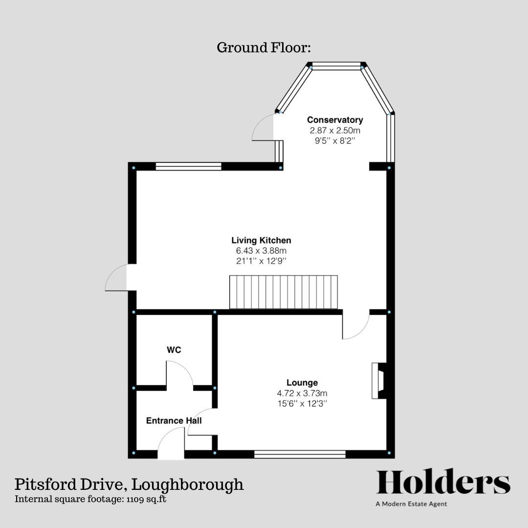 Ground Floor Floorplan for Pitsford Drive, Loughborough