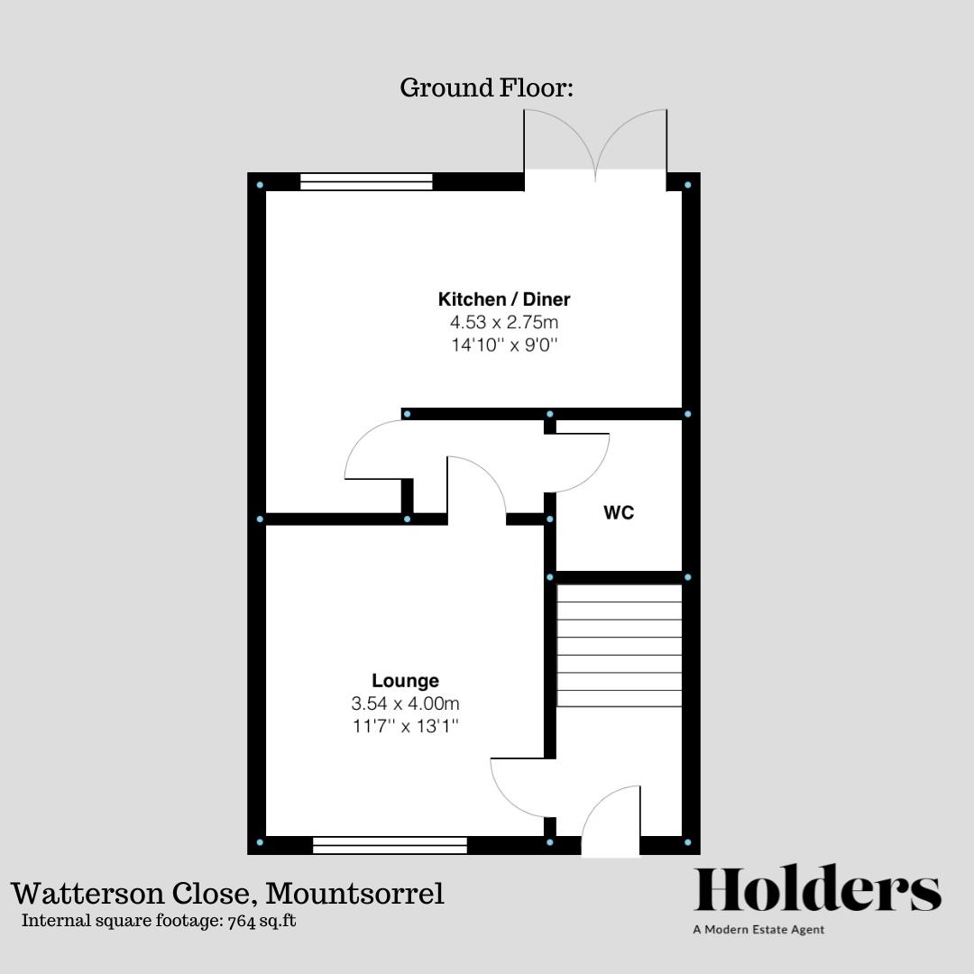 Ground Floor Floorplan for Watterson Close, Mountsorrel, Loughborough