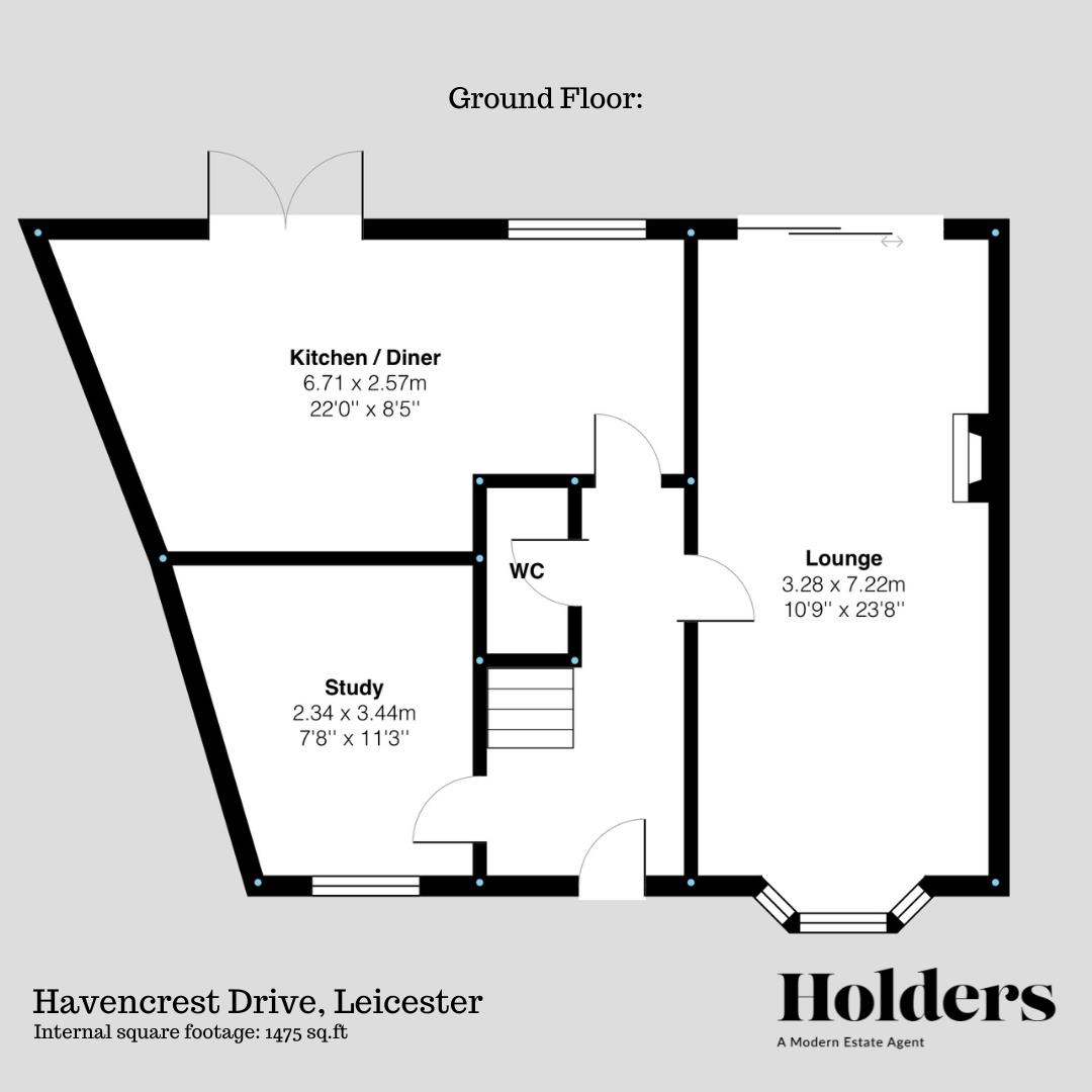 Ground Floor Floorplan for Havencrest Drive, Leicester