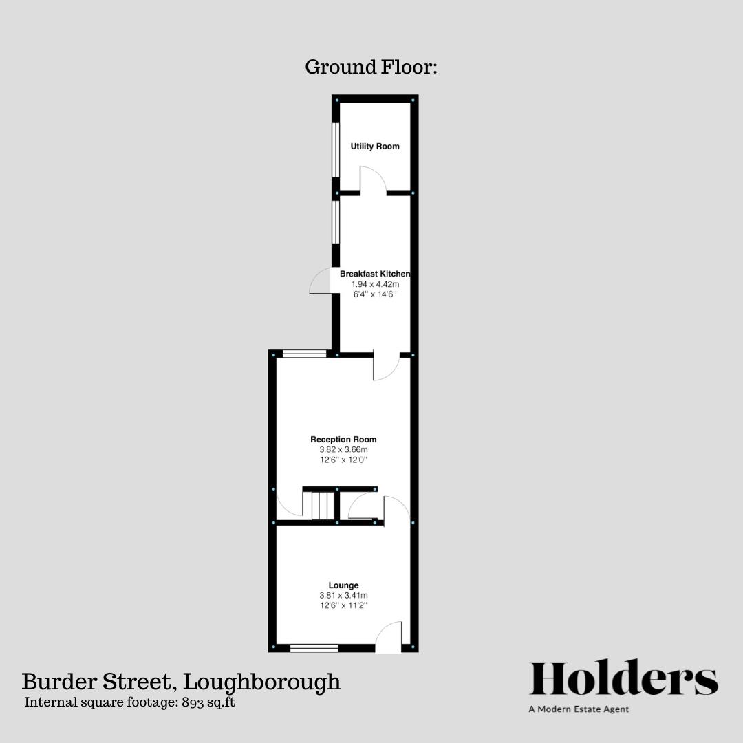 Ground Floor Floorplan for Burder Street, Loughborough