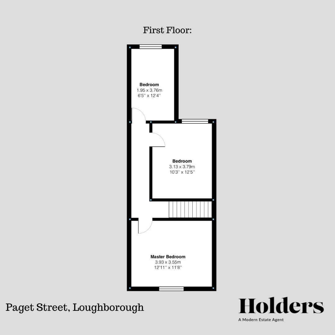 First Floor Floorplan for Paget Street, Loughborough