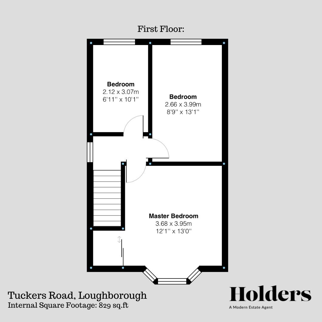 First Floor Floorplan for Tuckers Road, Loughborough