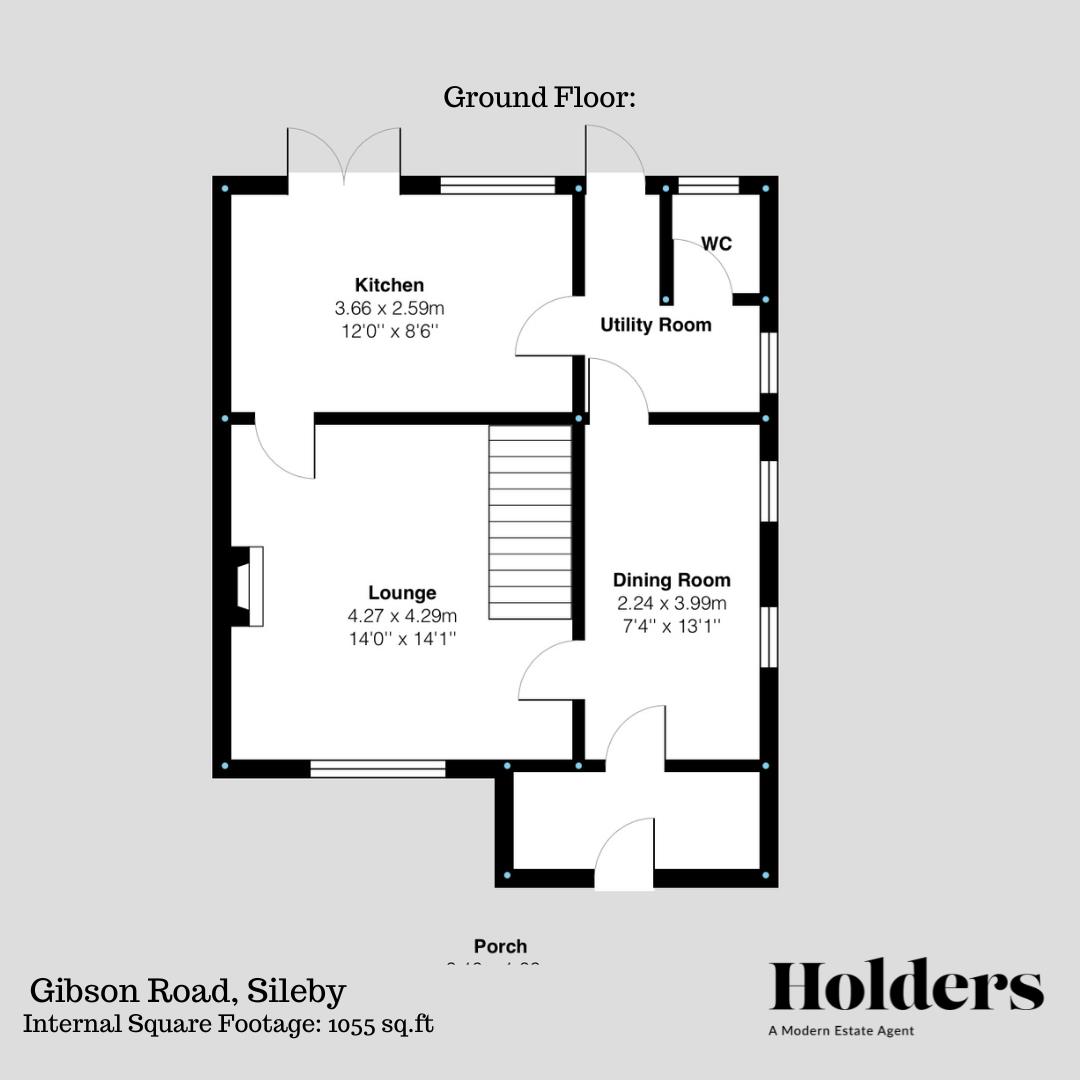 Ground Floor Floorplan for Gibson Road, Sileby, Loughborough