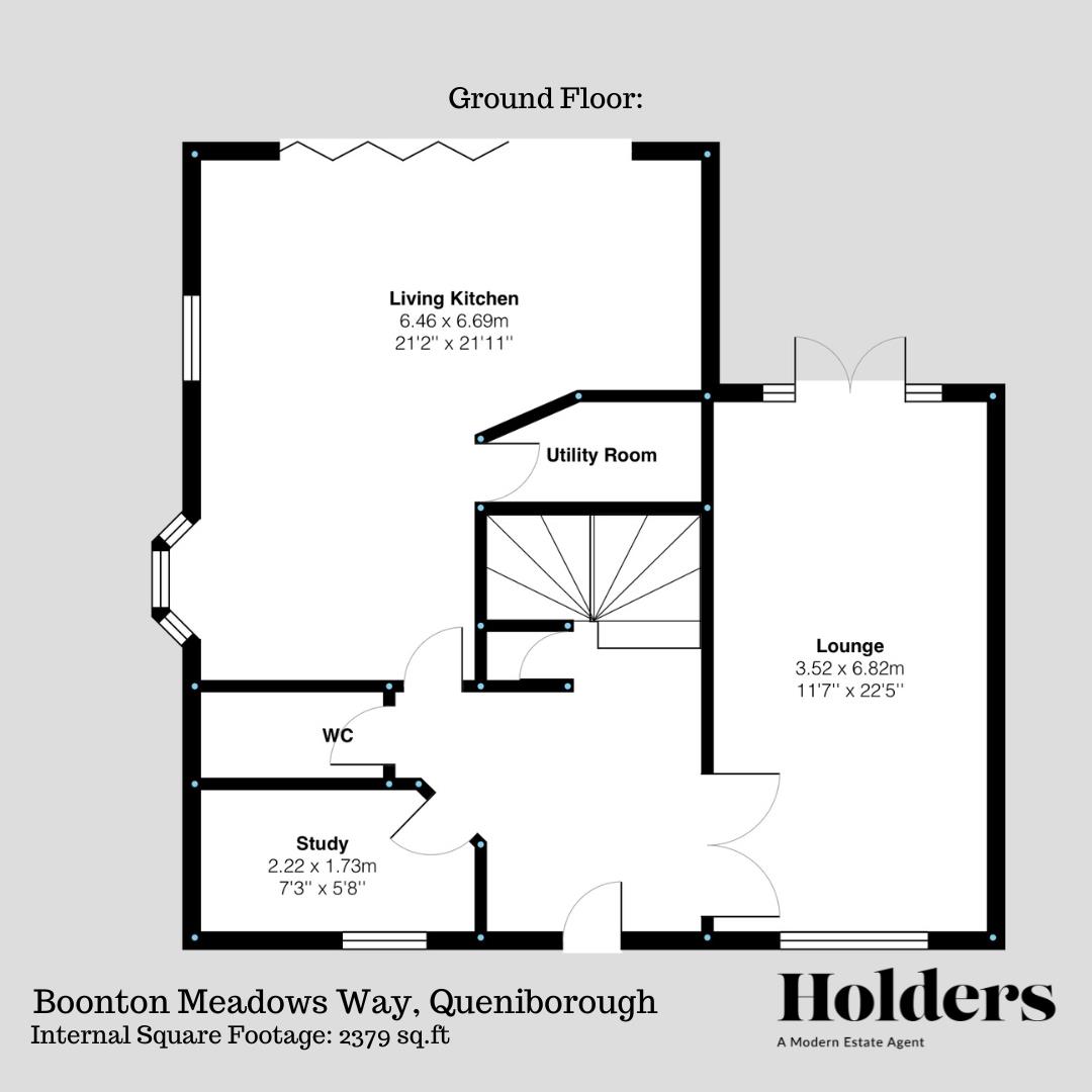 Ground Floor Floorplan for Boonton Meadows Way, Queniborough, Leicester