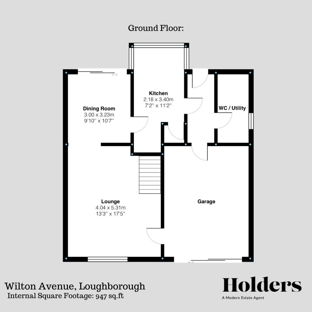 Ground Floor Floorplan for Wilton Avenue, Loughborough