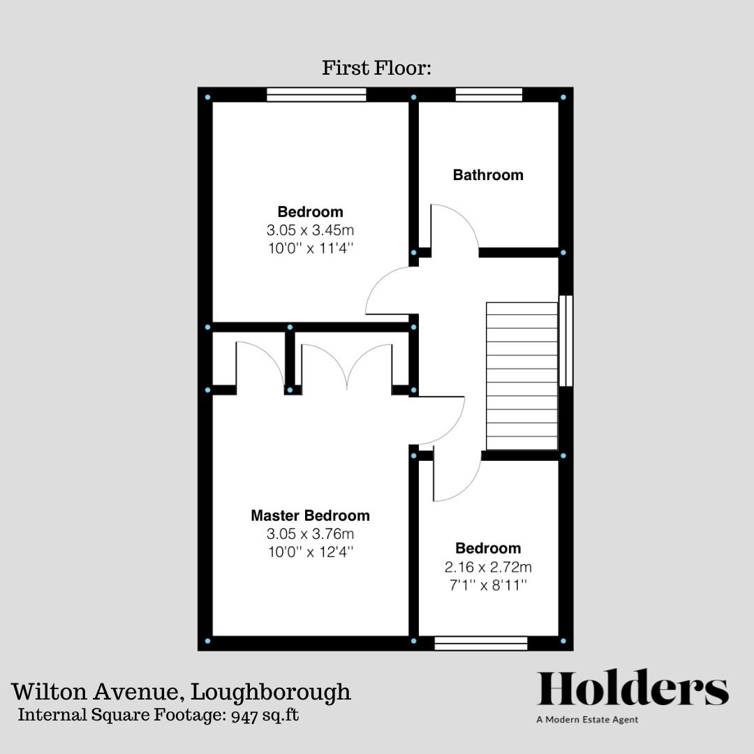 First Floor Floorplan for Wilton Avenue, Loughborough