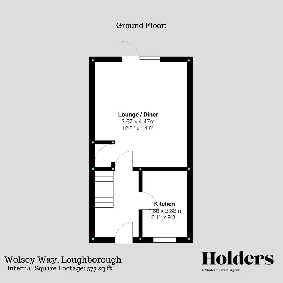 Ground Floor Floorplan for Wolsey Way, Loughborough