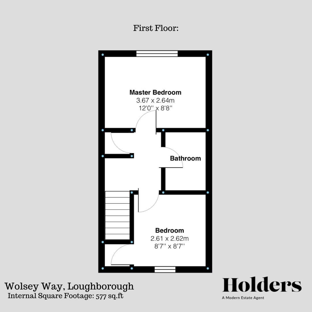 First Floor Floorplan for Wolsey Way, Loughborough