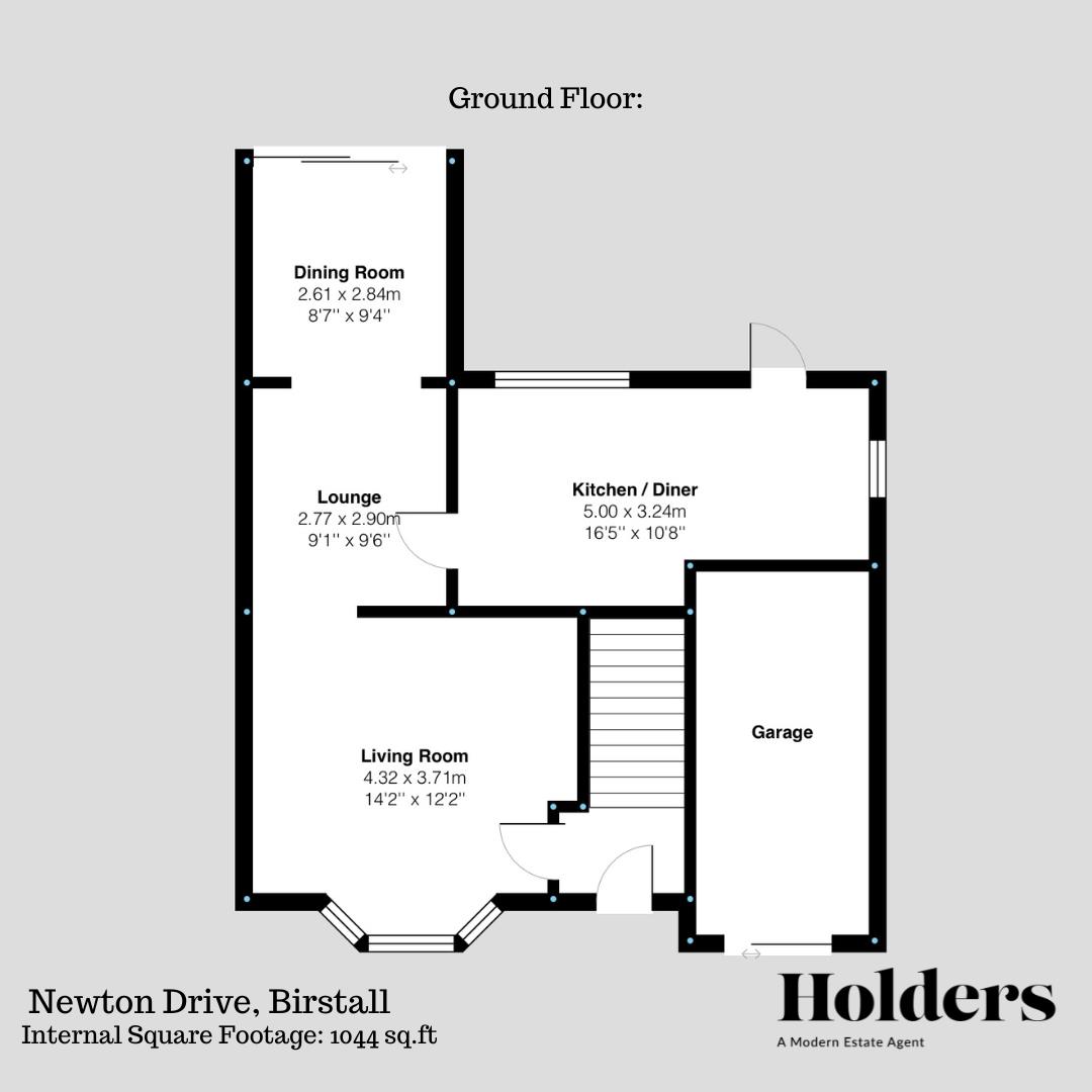 Ground Floor Floorplan for Newton Drive, Birstall, Leicester