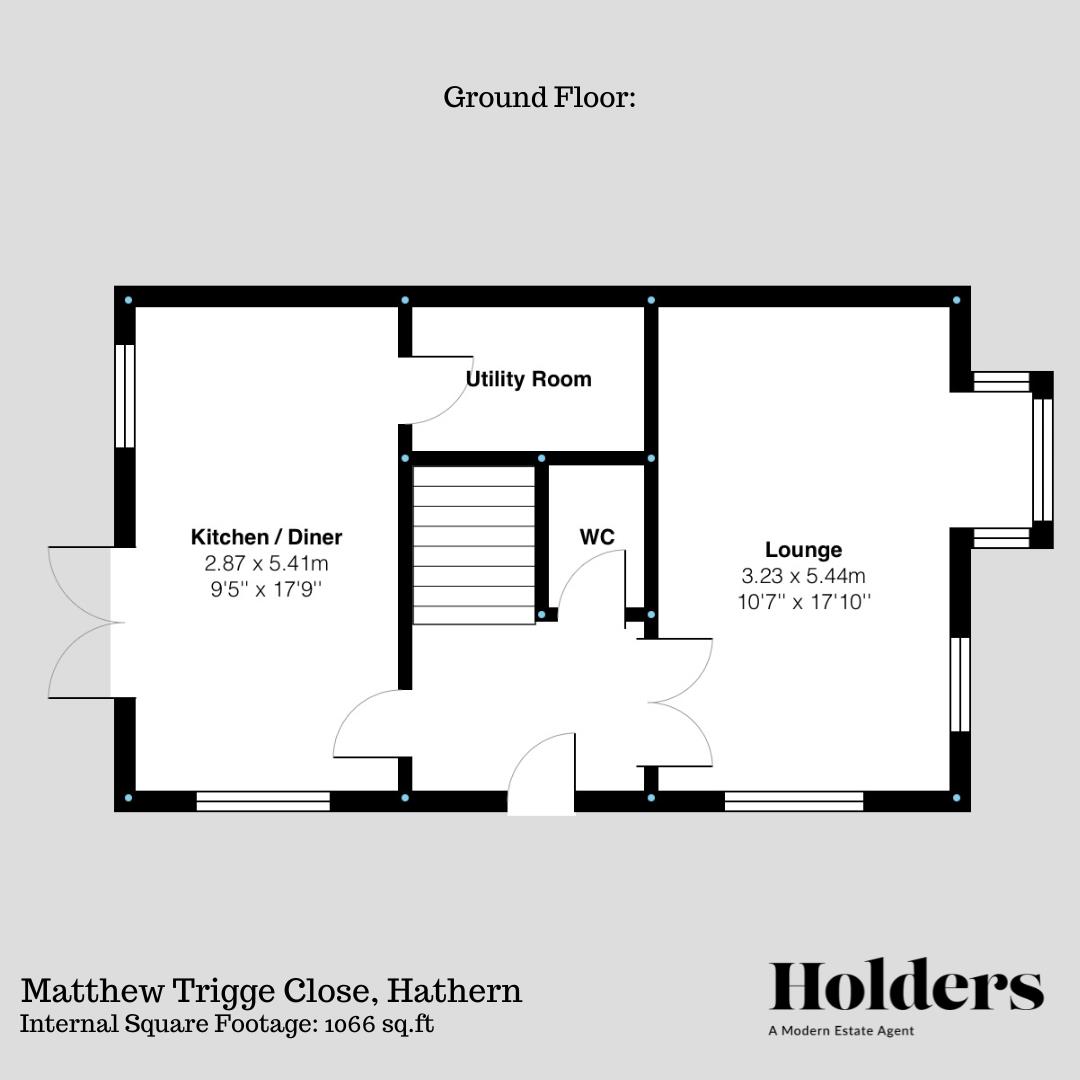 Ground Floor Floorplan for Matthew Trigge Close, Hathern, Loughborough