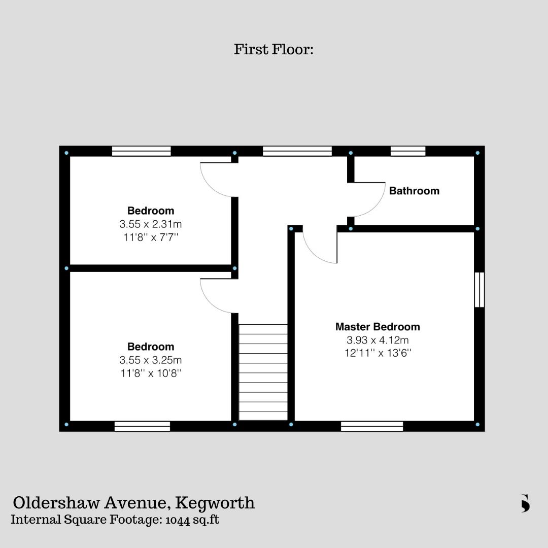 First Floor Floorplan for Oldershaw Avenue, Kegworth, Derby