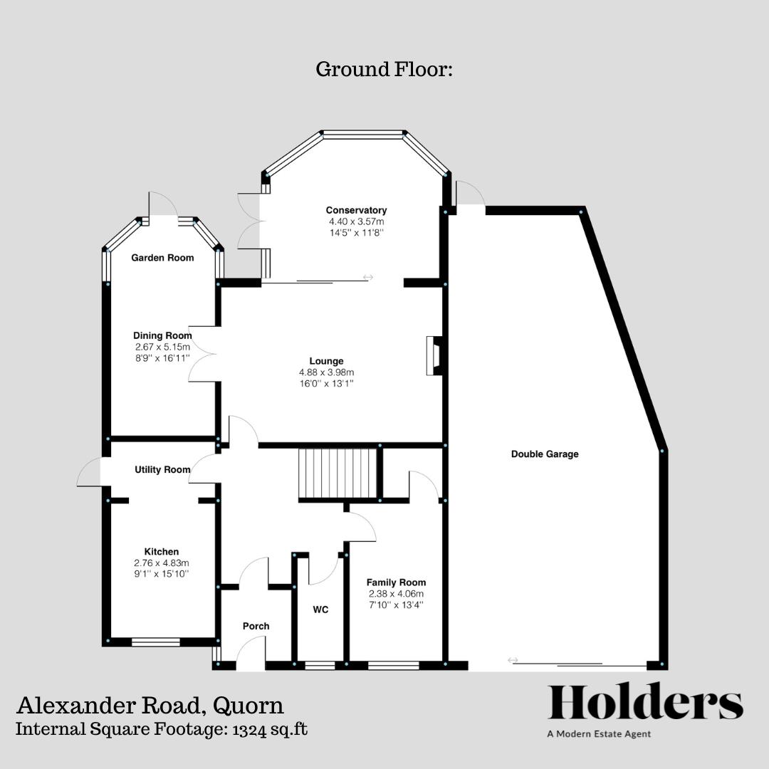 Ground Floor Floorplan for Alexander Road, Quorn, Loughborough