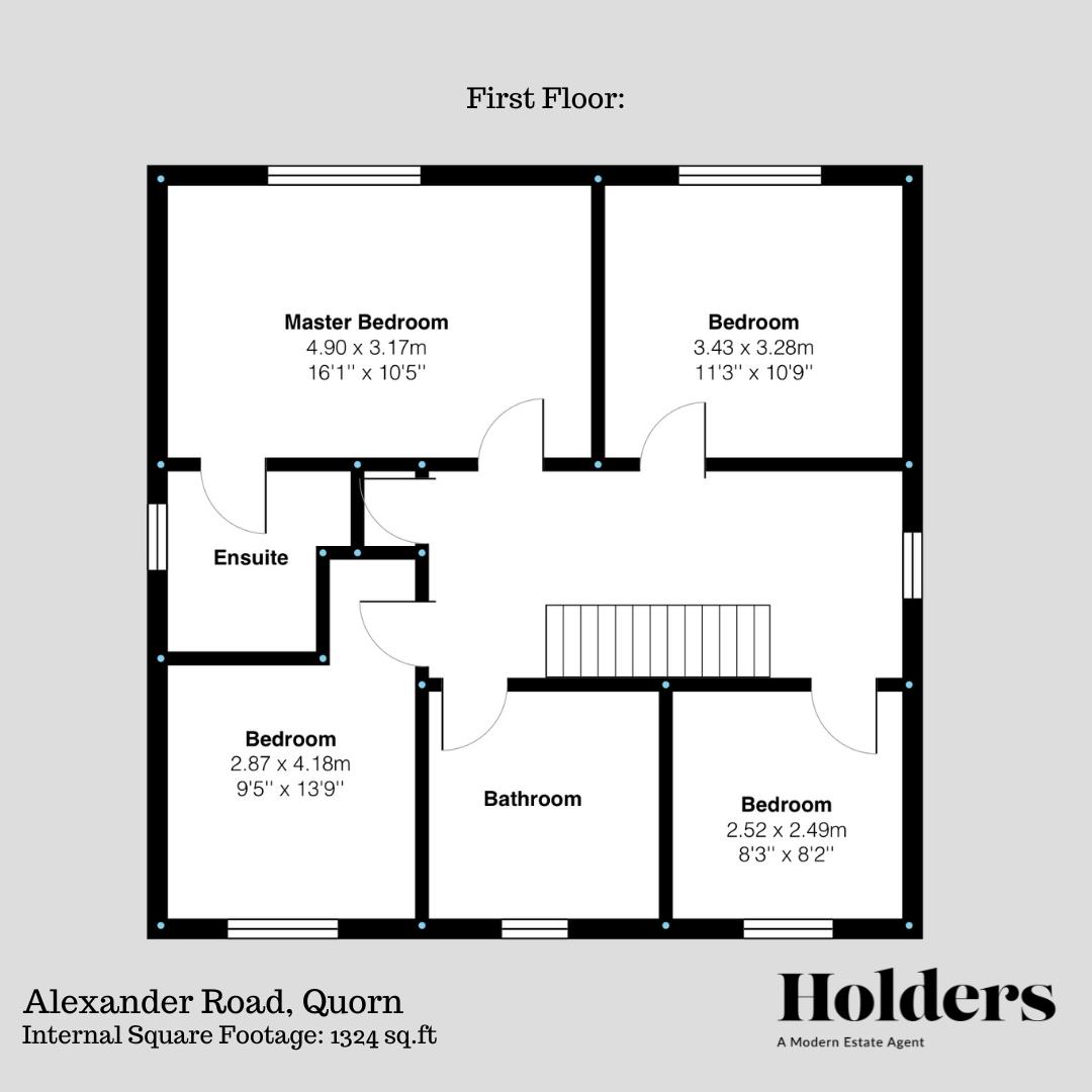 First Floor Floorplan for Alexander Road, Quorn, Loughborough