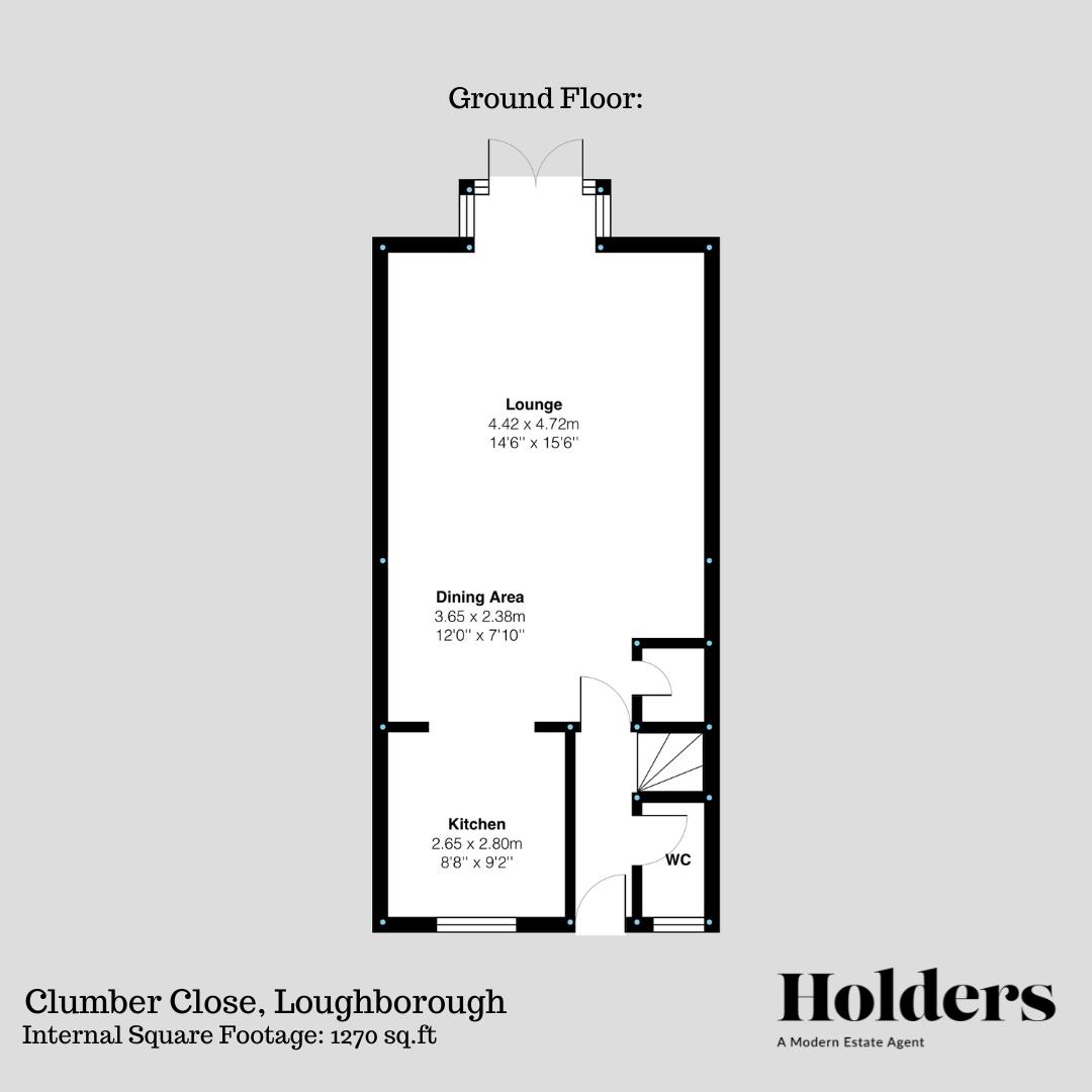 Ground Floor Floorplan for Clumber Close, Loughborough