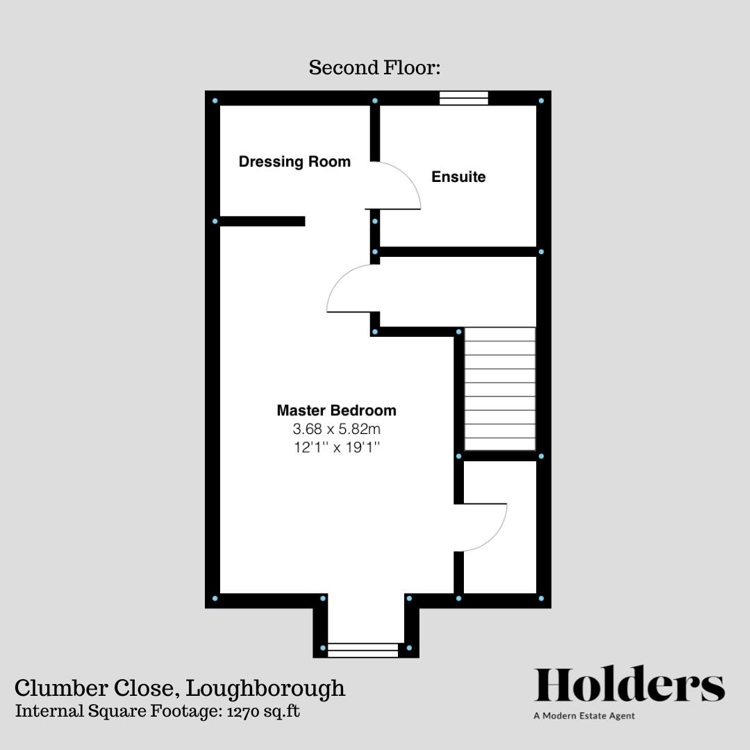 Second Floor Floorplan for Clumber Close, Loughborough