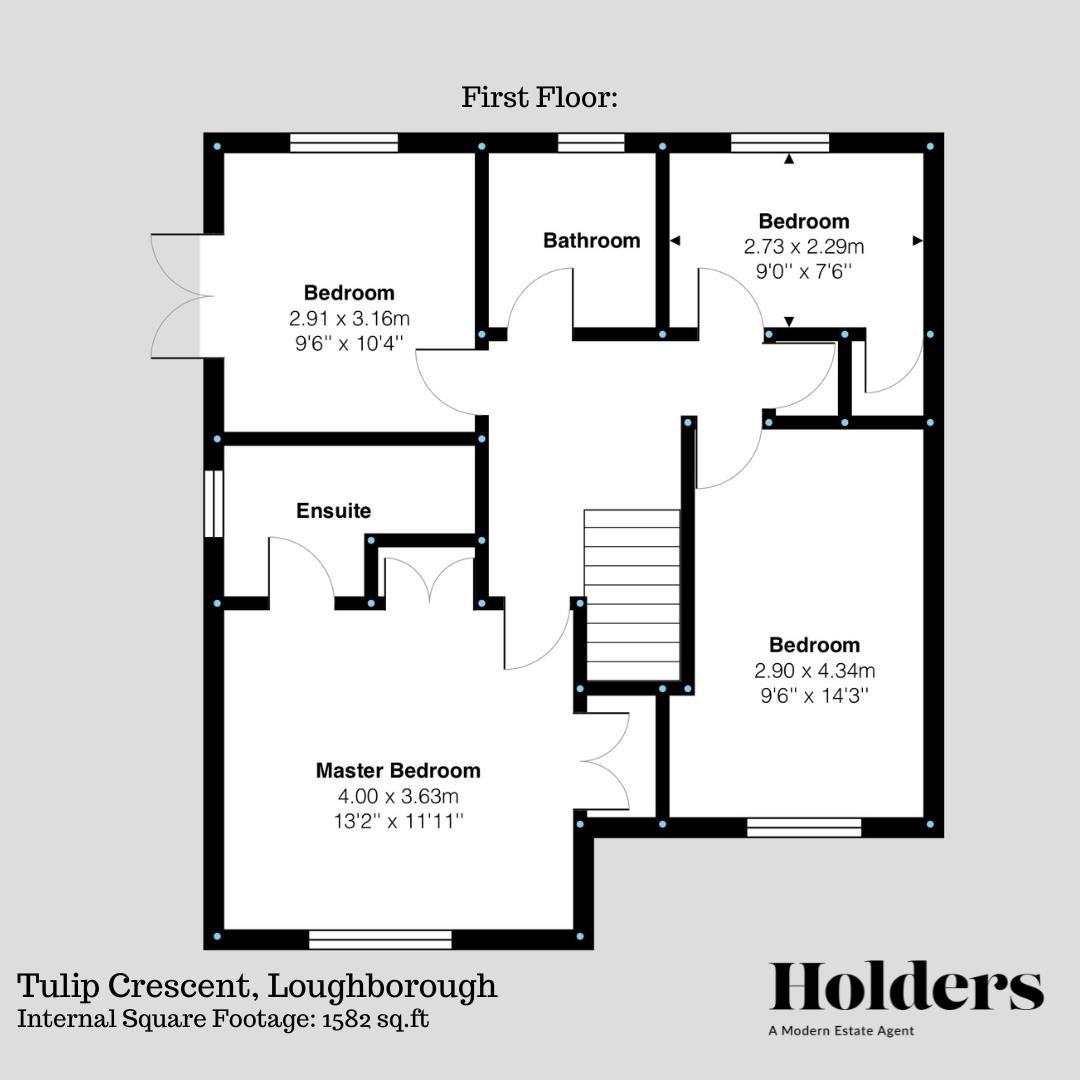 First Floor Floorplan for Tulip Crescent, Loughborough