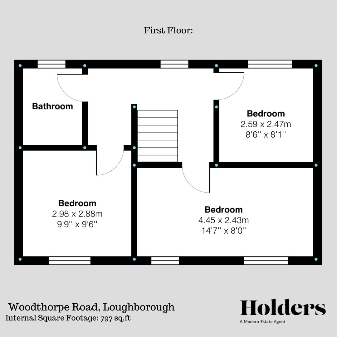 First Floor Floorplan for Woodthorpe Road, Loughborough