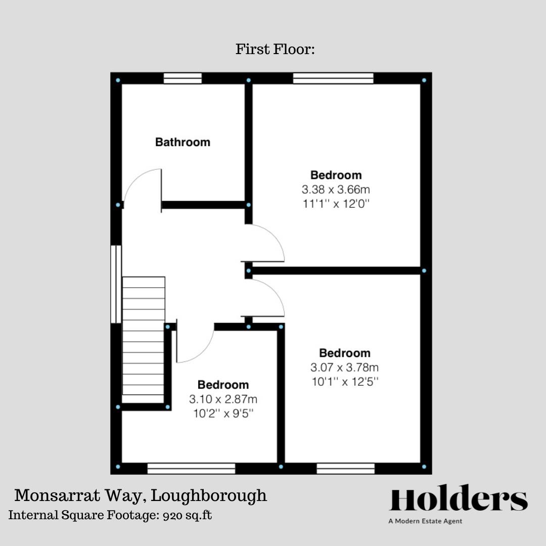 First Floor Floorplan for Monsarrat Way, Loughborough