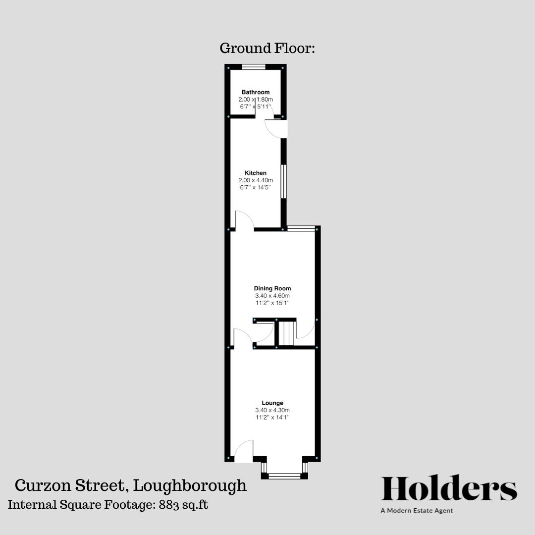 Ground Floor Floorplan for Curzon Street, Loughborough