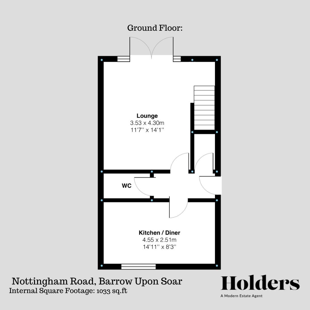 Ground Floor Floorplan for Nottingham Road, Barrow Upon Soar, Loughborough