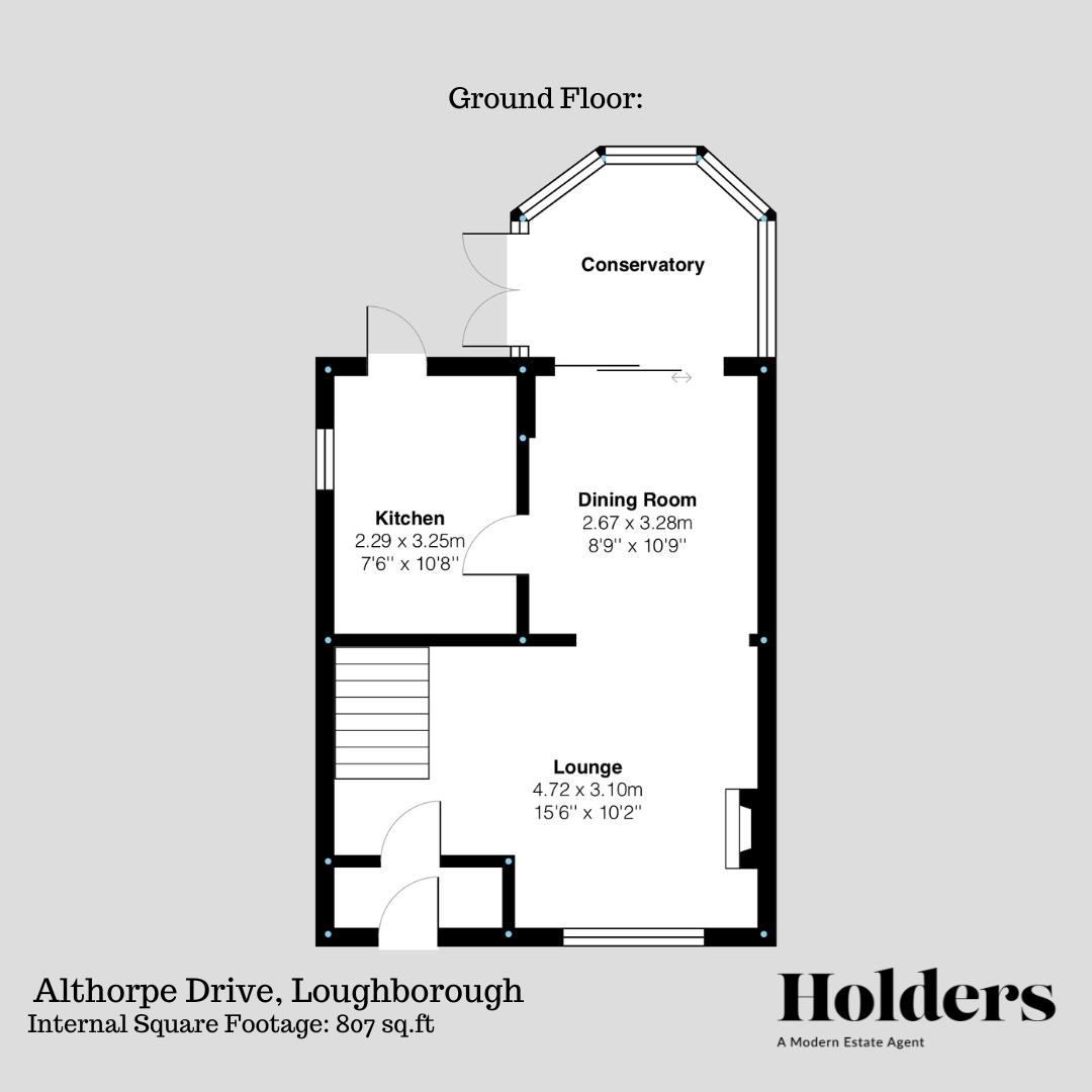 Ground Floor Floorplan for Althorpe Drive, Loughborough